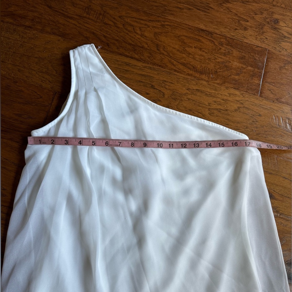 Aiden Mattox White One‎ Shoulder Mini Dress - Picture 7 of 11